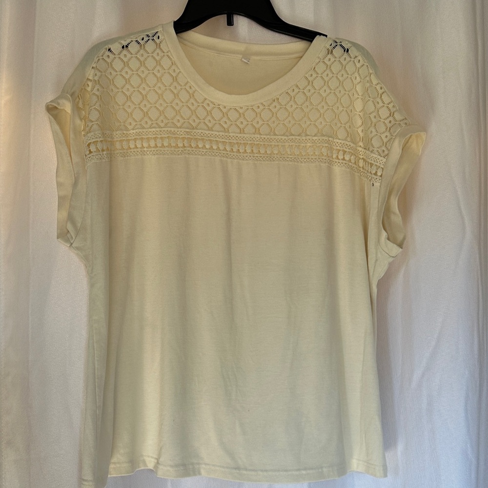 Elegant Cream Lace Women's Top